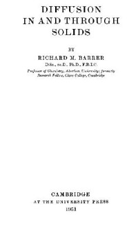 Image of DIFFUSION IN AND THROUGH SOLIDS